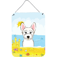 "Caroline's Treasures Westie Summer Beach Wall or Door Hanging Prints BB2094DS1216, 16HX12W, Multicolor"