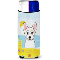 "Caroline's Treasures BB2094MUK ""Westie Summer Beach Michelob Ultra Koozies for Slim Cans, Multicolor"