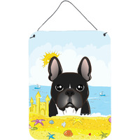 "Caroline's Treasures French Bulldog Summer Beach Wall or Door Hanging Prints BB2095DS1216, 16HX12W, Multicolor"