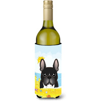 "Caroline's Treasures BB2095LITERK ""French Bulldog Summer Beach"" Wine Bottle Hugger Koozie, 750ml, Multicolor"