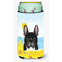 "Caroline's Treasures BB2095TBC ""French Bulldog Summer Beach"" Tall Boy Hugger Koozie, Multicolor"