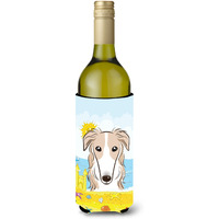 "Caroline's Treasures BB2096LITERK ""Borzoi Summer Beach"" Wine Bottle Hugger Koozie, 750ml, Multicolor"
