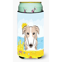 "Caroline's Treasures BB2096TBC ""Borzoi Summer Beach"" Tall Boy Hugger Koozie, Multicolor"