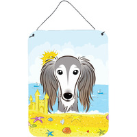 "Caroline's Treasures Saluki Summer Beach Wall or Door Hanging Prints BB2097DS1216, 16HX12W, Multicolor"