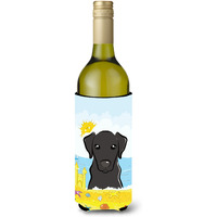 "Caroline's Treasures BB2103LITERK ""Black Labrador Summer Beach"" Wine Bottle Hugger Koozie, 750ml, Multicolor"