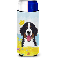 "Caroline's Treasures BB2105MUK ""Bernese Mountain Dog Summer Beach Michelob Ultra Koozies for Slim Cans, Multicolor"