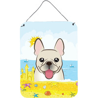 "Caroline's Treasures French Bulldog Summer Beach Wall or Door Hanging Prints BB2106DS1216, 16HX12W, Multicolor"