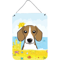 "Caroline's Treasures Beagle Summer Beach Wall or Door Hanging Prints BB2107DS1216, 16HX12W, Multicolor"