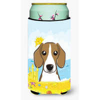 "Caroline's Treasures BB2107TBC ""Beagle Summer Beach"" Tall Boy Hugger Koozie, Multicolor"