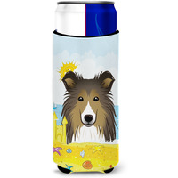 "Caroline's Treasures BB2110MUK ""Sheltie Summer Beach Michelob Ultra Koozies for Slim Cans, Multicolor"