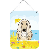 "Caroline's Treasures Afghan Hound Summer Beach Wall or Door Hanging Prints BB2112DS1216, 16HX12W, Multicolor"