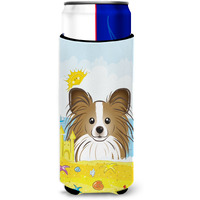 "Caroline's Treasures BB2116MUK ""Papillion Summer Beach Michelob Ultra Koozies for Slim Cans, Multicolor"