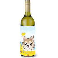 "Caroline's Treasures BB2119LITERK ""Chihuahua Summer Beach"" Wine Bottle Hugger Koozie, 750ml, Multicolor"