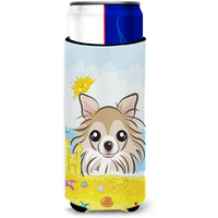 "Caroline's Treasures BB2119MUK ""Chihuahua Summer Beach Michelob Ultra Koozies for Slim Cans, Multicolor"