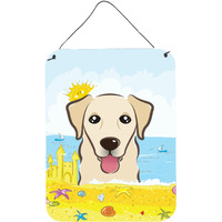 "Caroline's Treasures Golden Retriever Summer Beach Wall or Door Hanging Prints BB2120DS1216, 16HX12W, Multicolor"