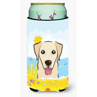 "Caroline's Treasures BB2120TBC ""Golden Retriever Summer Beach"" Tall Boy Hugger Koozie, Multicolor"