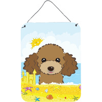 "Caroline's Treasures Chocolate Brown Poodle Summer Beach Wall or Door Hanging Prints BB2124DS1216, 16HX12W, Multicolor"
