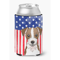 "Caroline's Treasures BB2132CC American Flag And Jack Russell Terrier Can Or Bottle Hugger, Multicolor"