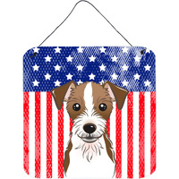 "Caroline's Treasures American Flag and Jack Russell Terrier Door Hanging Prints wall-decor, Multicolor"