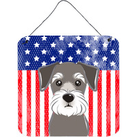 "Caroline's Treasures American Flag and Schnauzer Door Hanging Prints wall-decor, Multicolor"