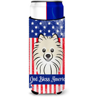 "Caroline's Treasures BB2137MUK ""Pomeranian Michelob Ultra Koozies for Slim Cans, Multicolor"