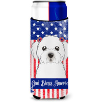 "Caroline's Treasures BB2138MUK ""Maltese Michelob Ultra Koozies for Slim Cans, Multicolor"