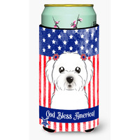 "Caroline's Treasures BB2138TBC ""Maltese"" Tall Boy Hugger Koozie, Multicolor"