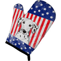 "Caroline's Treasures BB2140OVMT American Flag and Dalmatian Oven Mitt, 12"" by 8.5"", Multicolor"