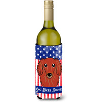 "Caroline's Treasures BB2144LITERK ""Longhair Red Dachshund"" Wine Bottle Hugger Koozie, 750ml, Multicolor"