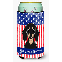 "Caroline's Treasures BB2145TBC ""Smooth Black and Tan Dachshund"" Tall Boy Hugger Koozie, Multicolor"