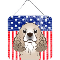 "Caroline's Treasures American Flag and Cocker Spaniel Door Hanging Prints wall-decor, Multicolor"