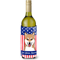 "Caroline's Treasures BB2155LITERK ""Shiba Inu"" Wine Bottle Hugger Koozie, 750ml, Multicolor"