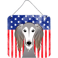 "Caroline's Treasures American Flag and Saluki Door Hanging Prints wall-decor, Multicolor"