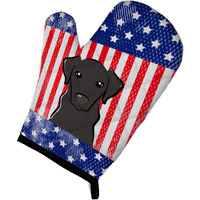 "Caroline's Treasures BB2165OVMT American Flag and Black Labrador Oven Mitt, 12"" by 8.5"", Multicolor"