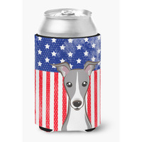 "Caroline's Treasures BB2166CC American Flag And Italian Greyhound Can Or Bottle Hugger, Multicolor"