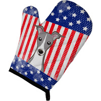 "Caroline's Treasures BB2166OVMT American Flag and Italian Greyhound Oven Mitt, 12"" by 8.5"", Multicolor"