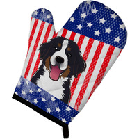 "Caroline's Treasures BB2167OVMT American Flag and Bernese Mountain Dog Oven Mitt, 12"" by 8.5"", Multicolor"