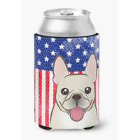 "Caroline's Treasures BB2168CC American Flag And French Bulldog Can Or Bottle Hugger, Multicolor"