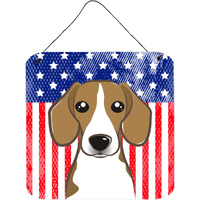 "Caroline's Treasures American Flag and Beagle Door Hanging Prints wall-decor, Multicolor"