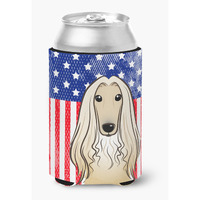"Caroline's Treasures BB2174CC American Flag And Afghan Hound Can Or Bottle Hugger, Multicolor"