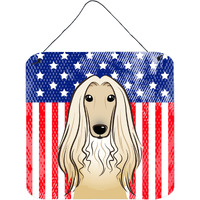 "Caroline's Treasures American Flag and Afghan Hound Door Hanging Prints wall-decor, Multicolor"