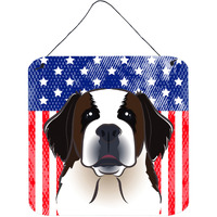 "Caroline's Treasures American Flag and Saint Bernard Door Hanging Prints wall-decor, Multicolor"