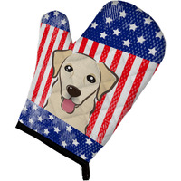"Caroline's Treasures BB2182OVMT American Flag and Golden Retriever Oven Mitt, 12"" by 8.5"", Multicolor"