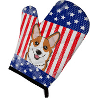 "Caroline's Treasures BB2184OVMT American Flag and Red Corgi Oven Mitt, 12"" by 8.5"", Multicolor"
