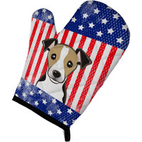 "Caroline's Treasures BB2191OVMT American Flag and Jack Russell Terrier Oven Mitt, 12"" by 8.5"", Multicolor"