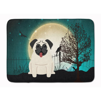 "Caroline's Treasures Halloween Scary Pug Cream Floor Mat, 19"" x 27"", Multicolor"