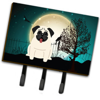 "Caroline's Treasures Halloween Scary Pug Cream Leash or Key Holder BB2194TH68, Triple"