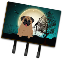 "Caroline's Treasures Halloween Scary Pug Brown Leash or Key Holder BB2195TH68, Triple"