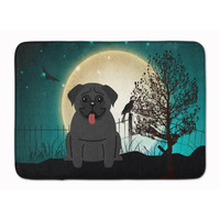 "Caroline's Treasures Halloween Scary Pug Black Floor Mat, 19"" x 27"", Multicolor"