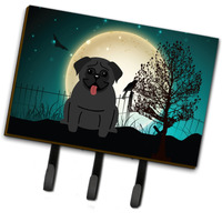 "Caroline's Treasures Halloween Scary Pug Black Leash or Key Holder BB2196TH68, Triple"